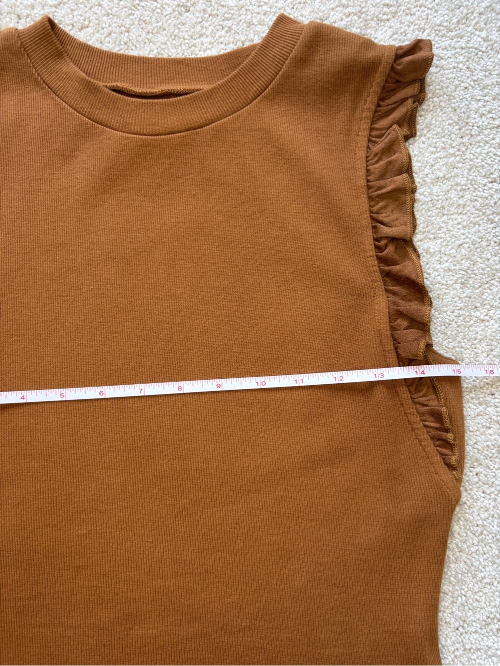 Dear John Rust Brown Ruffle Sleeve Tank Top - Picture 4 of 6